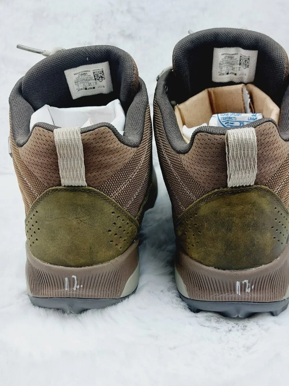 Merrell Men's Olive Brown Zion Leather Waterproof Trail Ankle Hiking Boots 12